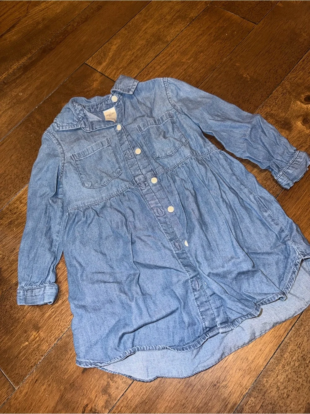 OshKosh B'gosh Light Blue Denim Button-Front Dress
